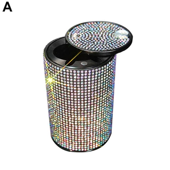 Universal Girl Women Car Diamond Ashtray Crystal Rhinestone Ashtray Auto Interior Decoration Cigarette Holder With Lid X1Y7