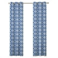 thumbnail image 5 of Mainstays Olan Textured Solid Blackout Grommet Curtain Panel Pair Window Treatment, Set of 2 Room Darkening Drapes for Bedroom, Navy Geo, 37" W x 84" L, 5 of 6