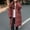 B#Red, variant on DPTALR George Women's Winter Solid Hooded Long Sleeve Coat with Waist Design,Khaki,Size XL