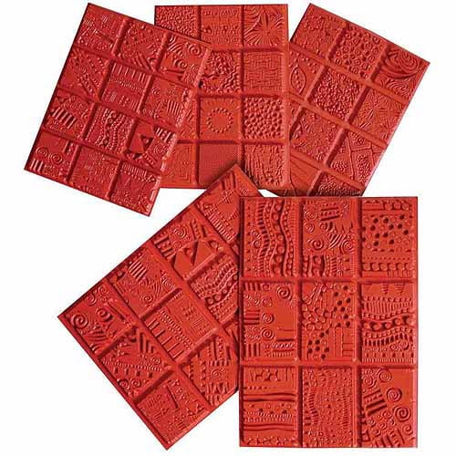 Sax Flexible Assorted Pattern Textured Imprinting Mat Set, 1 X 1 in