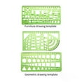 thumbnail image 4 of Measuring 6 Pieces Drawing Templates Building Formwork Geometric Design Office Furniture Drawing Measuring Template Ruler for School Office Supplies, 4 of 6