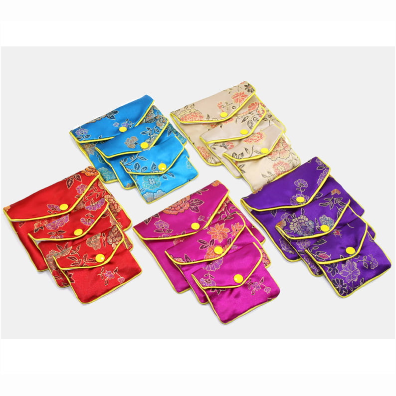 Details about   Heavy Duty 15 Pcs Jewelry Silk Purse Pouch Brocade Gift Bags Mix Colors Large 
