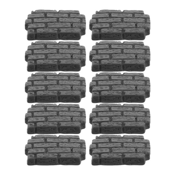 OUNONA 10 Pcs Craft Bricks for Mini Scenes Grey Resin Dollhouse Decor for Artists