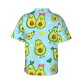 thumbnail image 4 of Xecao Cartoon Avocado print Hawaiian shirt - a stylish short-sleeve button-down for men, perfect for casual beach and tropical outings., 4 of 9