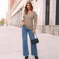 thumbnail image 4 of SUNBS Blouses for Women Business Casual Dressy Tops Crewneck Pleated Long Sleeve Shirts Trendy Clothes, 4 of 8