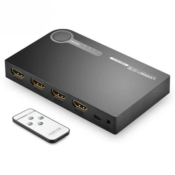 FOR HDMI Splitter 3 Port Hub Box Auto HD 4K x 2K 3D 1080p HD Switch 3 In 1 Out Switcher With Remote Control Power Adapter