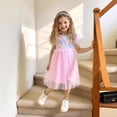 thumbnail image 2 of WAYUTE Girls Dress Sundress Summer Sleeve Floral Embroidery Party Gown for Toddler Baby Formal Vacation Casual Dailywear, 2 of 4
