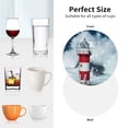thumbnail image 6 of Honeii Circular Lighthouse print Leather Coaster Set of 4, ideal for safeguarding your furniture from drinks spills and effortless cleanup-Round Shape, 6 of 6
