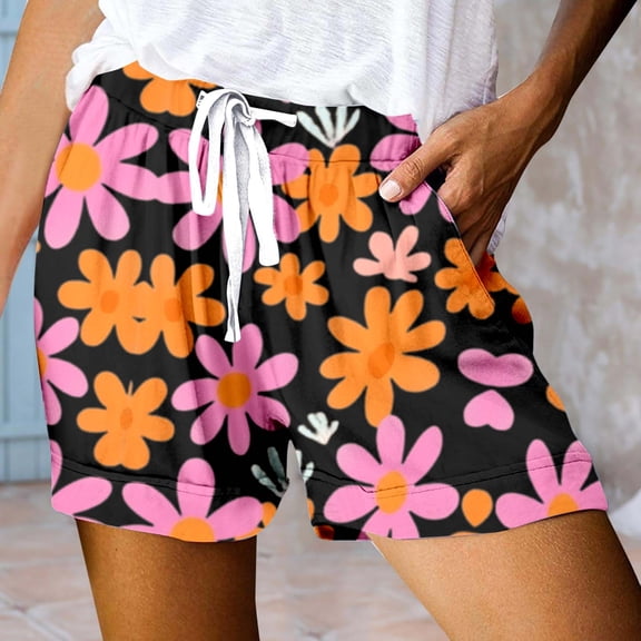 HAIJIE Swim Board Shorts Adjustable Ruched Side Bikini Shorts Cute Shorts Casual Shorts Going Out Shorts for Girlfriend Women Summer Pull on Short