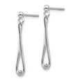 thumbnail image 2 of 925 Sterling Silver Diamond Post Dangle Earrings Drop, 2 of 7