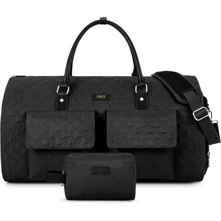 Garment Bag for Travel With Toiletry Bag Convertible Carry Weekender Bag Large Travel Duffel Bags for Women 2 in 1 Suitcase Suit Travel Bags for Women & Men 3 count Set (G-Black)