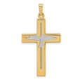 thumbnail image 1 of Quality Gold XR1625 14K Jaune & Rhodium avec Croix Polie & Satinée avec Pendentif Dove, 1 of 1