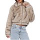thumbnail image 1 of Abrigo de Piel Sintética para Mujer, Chaqueta de Piel Sintética, Chaqueta de Invierno de Larga con Solapa, Parka Corta. Albaricoque S, 1 of 10