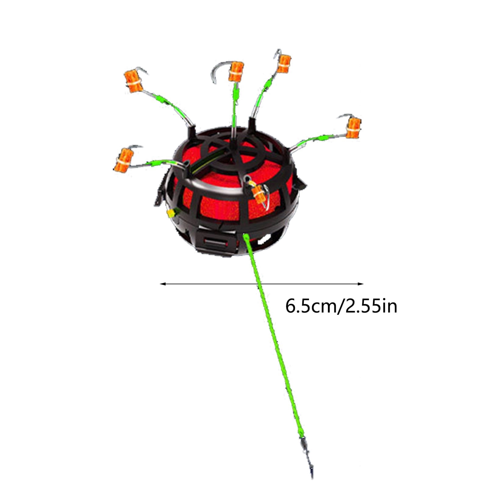 6PCS Carp Fishing Hook with Rotating Bait Cage 360° Floating Reverse Bottom Feeder Rig - Spring Loaded Bait Trap for Catfish,Tilapia Pond Fishing - Precision Cage Design for Maximum Catch Efficiency