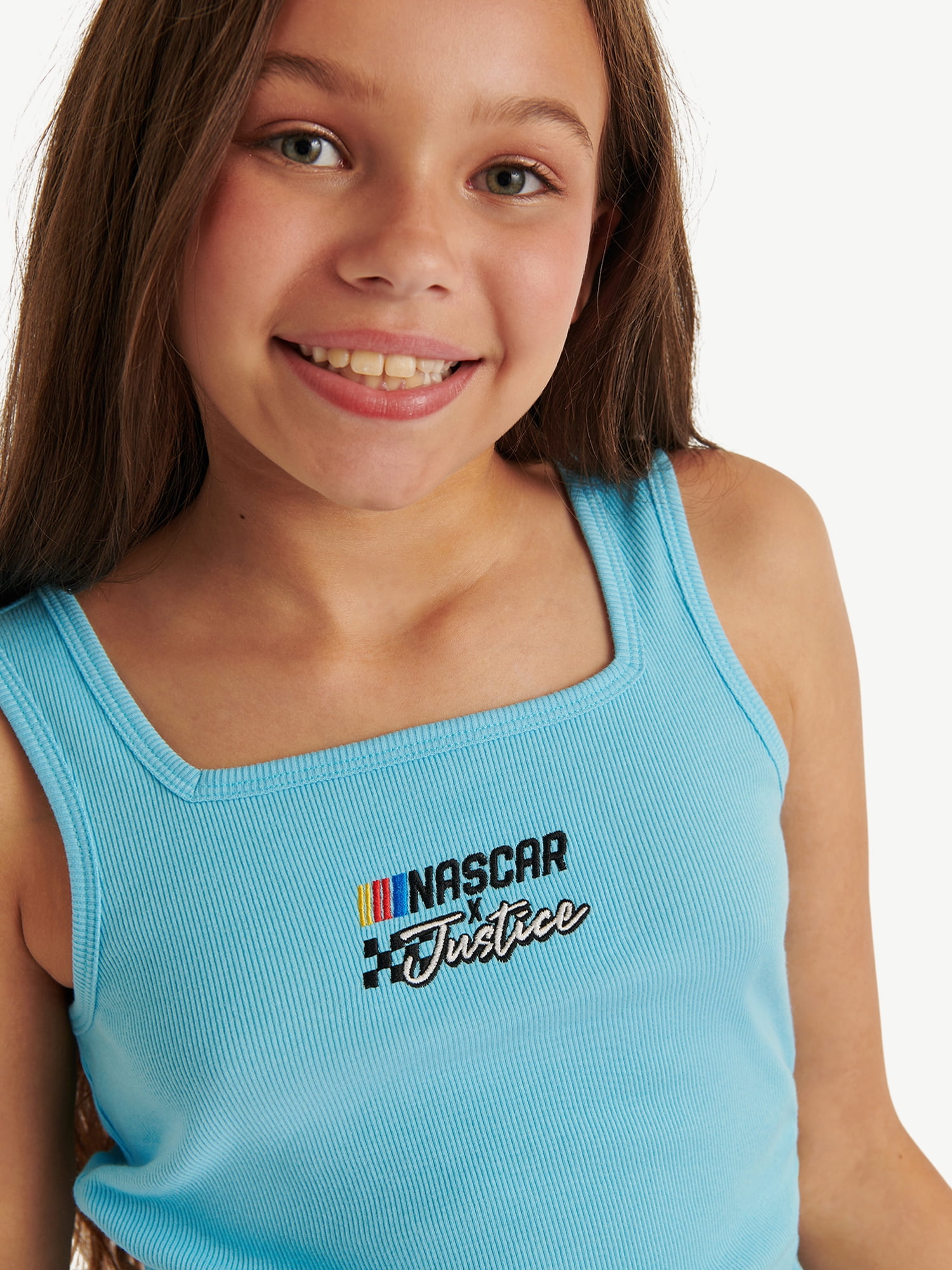 Justice Girl's NASCAR X Justice Collab Cinch Tank, Sizes XS - XLP