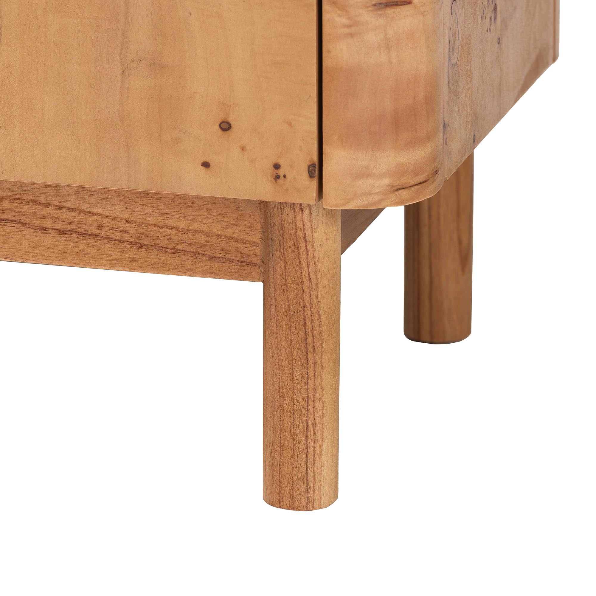 bali & pari Latika Modern Storage Cabinet, 2-Shelf, Mappa Burl