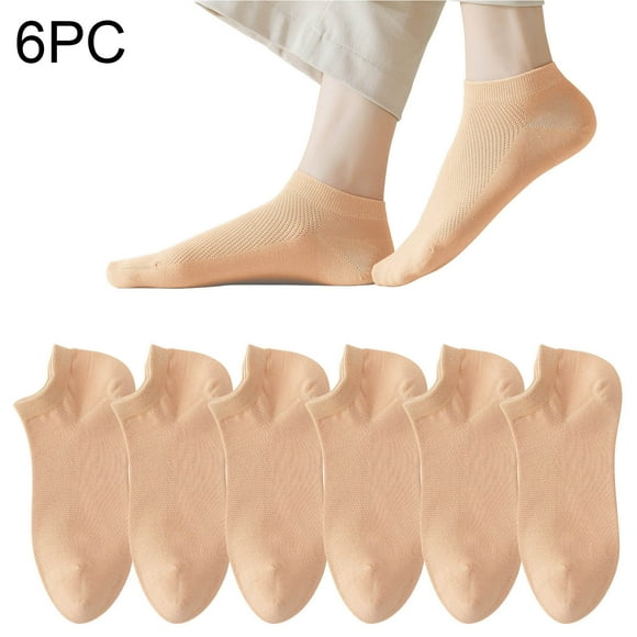 Calcetines de mujer, 6 pares, de malla transpirable, antideslizantes, finos y ligeros.