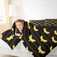 thumbnail image 4 of Manfei Bat Silhouette Full Size Comforter Sets, Happy Halloween Bedding Comforter Set, Festival Theme Bedding Sets, Black Gold Bedroom Decor, Reversible 3pcs, 4 of 8