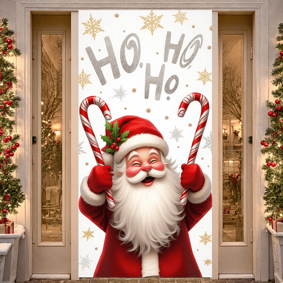 Festive Design Santa Claus Banner Holiday Decoration Merry Christmas Display for Winter Celebration Indoor Party Family Gatherings