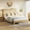 Full, variant on Twin Rattan Bed Frame, Bohemian Rattan Bed Frame Twin with Natural Headboard, LED Lights, No Box Spring Needed