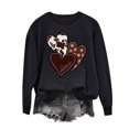 thumbnail image 4 of Uootdi Heart Printed Sweatshirts for Women Funny Love Heart Letter Print Graphic Long Sleeve Shirts Crewneck Pullover Top Holiday Pullover Outfits Gift, 4 of 6