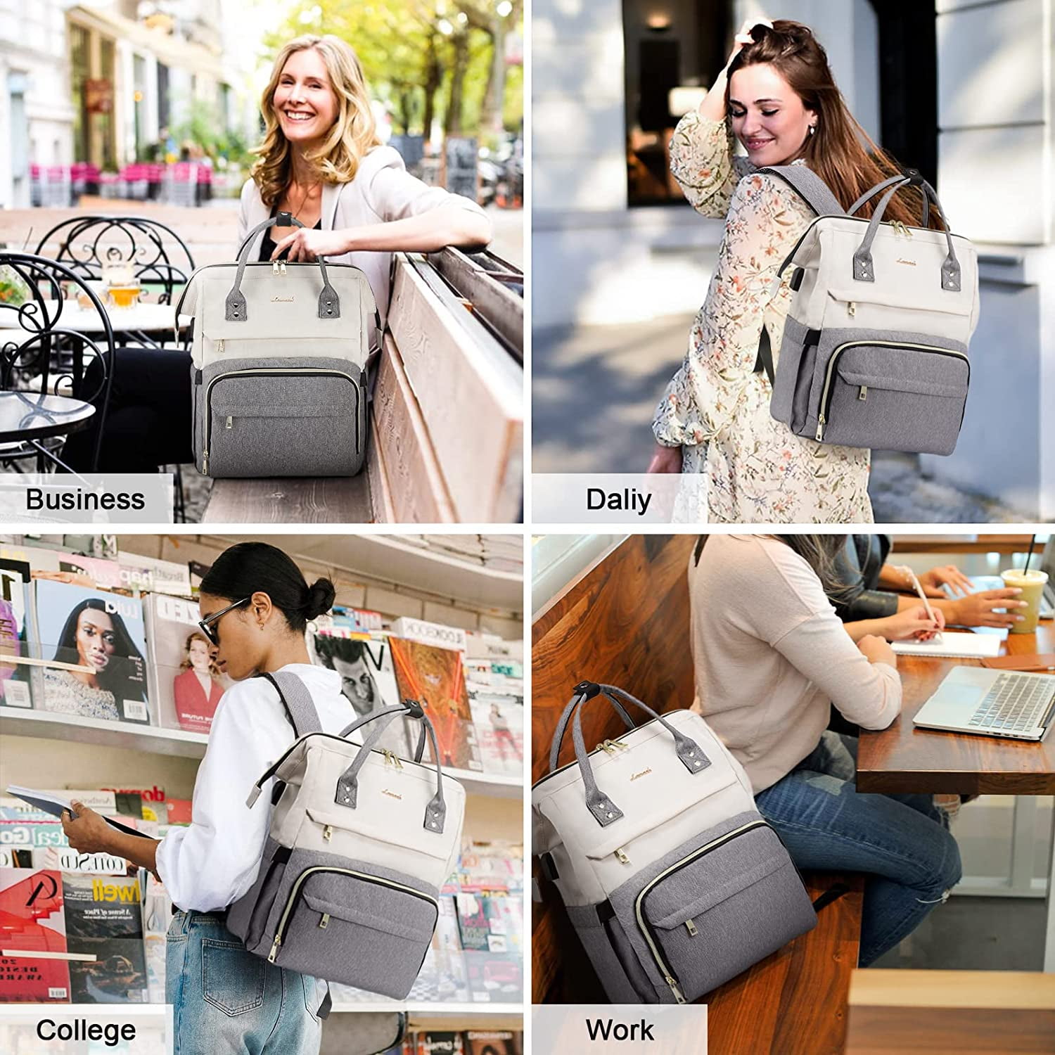 Lovevook Laptop Backpack for Women,17.3" Business Computer Bag Teacher Nurse Backpack Purse with Anti-Thief Pocket, Larger Waterproof Travel Bag College Backpack with USB Charging Port