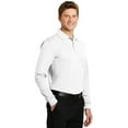 thumbnail image 4 of Sport-Tek ST657 Mens Long Sleeve Micropique Sport-Wick Polo T-Shirt, White - 4XL, 4 of 6