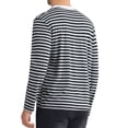 thumbnail image 3 of Camiseta de rayas INSPIRE CHIC Edición para hombres, cuello redondo, de manga larga, básica, talla 2XL, negra y gris, 3 of 6