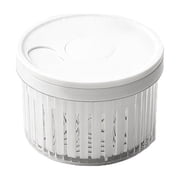 AuroraX Kitchen Ingredient Storage Box Vegetable Prep Container Drainable Lid Airtight Seal Stackable Clear BPA Free Food Container White
