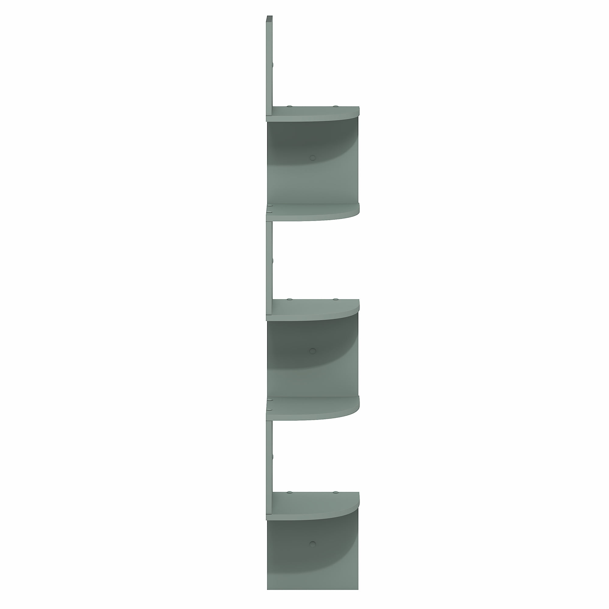 Furinno ROSSI 5-Tier Zigzag Corner Wall Shelf Floating Bookcase in Sage Green