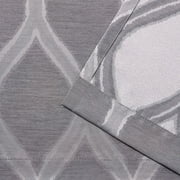 Exclusive Home Curtains Montrose Ogee Geometric Textured Linen Grommet Top Curtain Panel Pair, 54x84, Ash Grey
