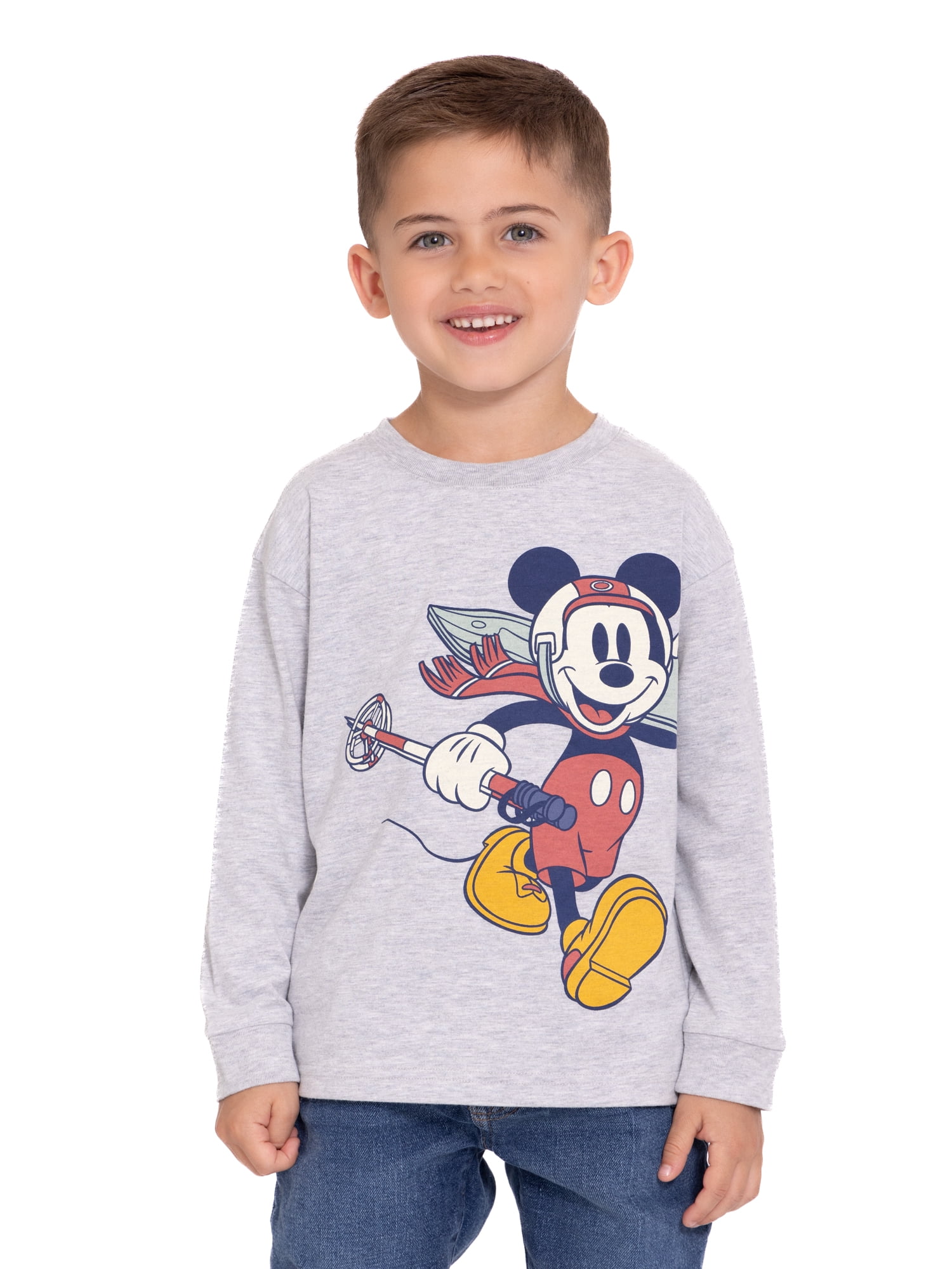 Mickey Mouse Toddler Boys Holiday Long Sleeve T-Shirt, Sizes 12M-5T