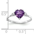 thumbnail image 3 of Primal Gold 14 Karat White Gold 7mm Heart Amethyst AAA Diamond Ring, 3 of 7