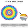 thumbnail image 6 of Colorful Tie Dye Mandala Pattern Round Fitted Tablecloth with Elastic Edge,Dining Table Cover Waterproof,Outdoor Round Tablecloth for Camping,Dining,Indoor and Outdoor, 6 of 7