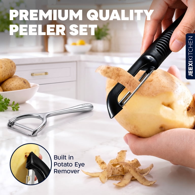 JEEXI Vegetable Peelers 2-Pack, Stainless Steel photo 2