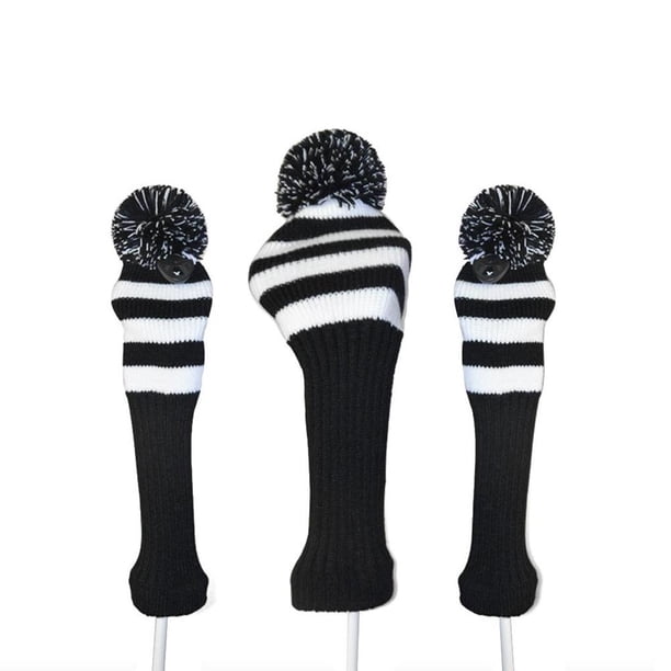 Greeniant 3PCS Golf Club Head Covers Clubs Sports Lightweight Headcovers Outdoor Sporting Goods Washable Thick Women Golf En blanco y negro Greeniant OD015544-02