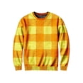 thumbnail image 2 of Men's Plaid Knit Sweater Long Sleeve Crew Neck Casual Pullover Top, 2 of 5