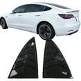 thumbnail image 2 of Ikon Motorsports Compatible with 17-23 Tesla Model 3 Rear Quarter Side Window Louvers Scoop Cover Vent Panel Pair - Carbon Fiber Print 2017 2018 2019, 2 of 7