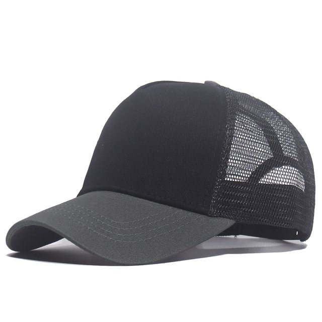 1 piece Custom Logo Mesh Baseball Cap Men Summer Sunscreen Sun Visor Hat Text Design Women Adjustable Blank Trucker Caps gray black Adult