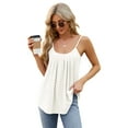 thumbnail image 4 of Tosmy Summer Tank Tops For Women Ladies T Shirt Tank Top Sleeveless U Neck Eyelet Embroidery Loose Fit Casual Summer Hollow Vest Suspenders Vest For Women, 4 of 9
