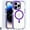 Purple, variant on Allytech Clear Case for iPhone 15, Fashion Slim Magnetic Cover Compatible with MagSafe, Classic Transparent Shockproof Anti-Yellowing Hard PC Back Cover for iPhone 15 - Blue