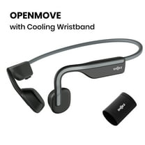 Shokz OpenMove Bone Conduction Wireless Bluetooth Headphones for Sports with Cooling Wristband (Grey)