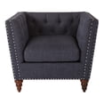 thumbnail image 5 of Darell Chair in Navy Fabric with Silver Nailheads and Light Espresso Legs, 5 of 11