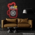 thumbnail image 3 of Glowneon Cocoa Cup Marshmallows Candy Cane Neon Sign, Chocolate Cup LED Sign, Snowflake Cup Sign, 3 of 5