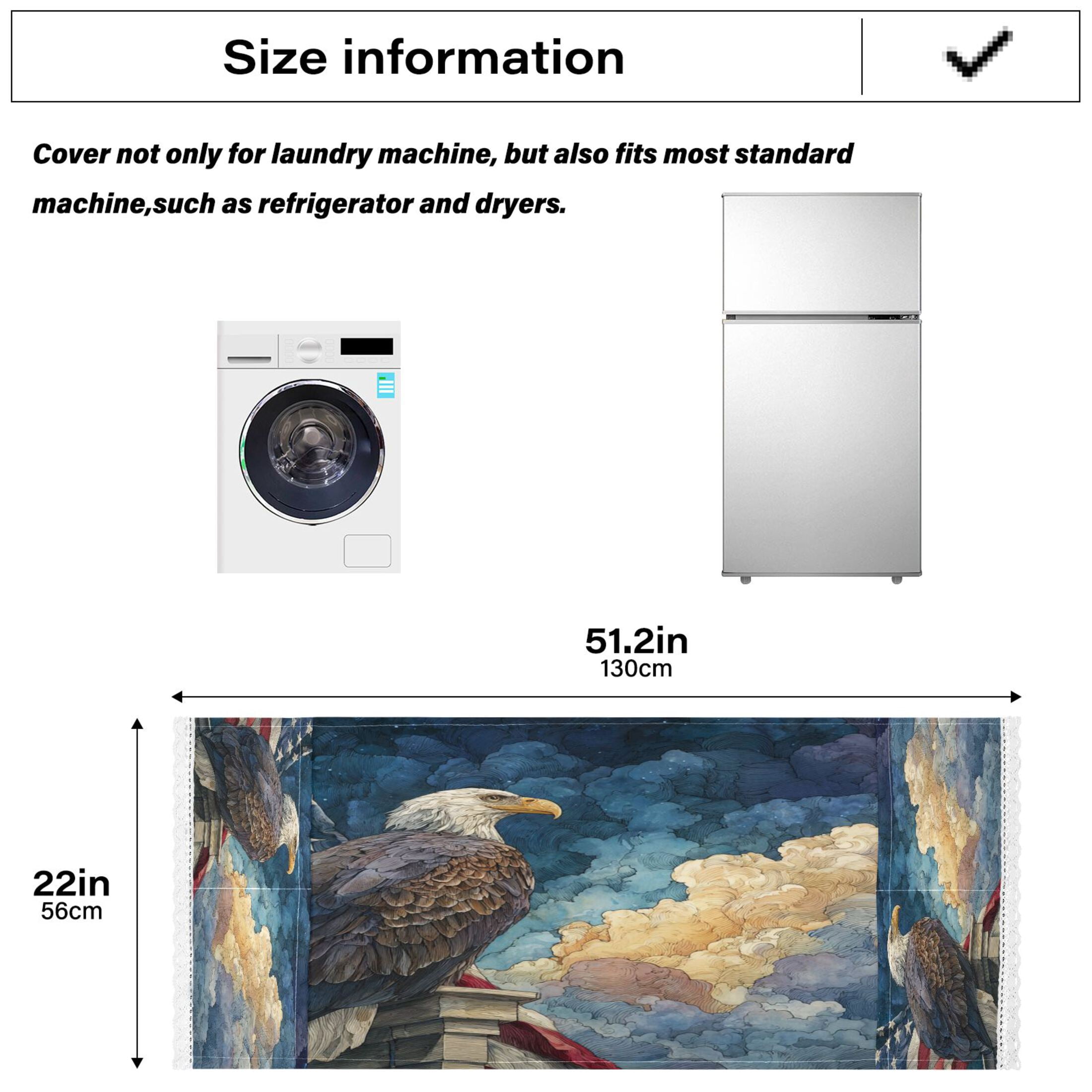 Wobogo Star Cloud Freedom Eagle Washing Machine Cover Dustproof Washer Dryer Cover Waterproof Laundry Room Decorative Protector
