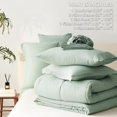 thumbnail image 4 of King Size Comforter Set - 7 Pieces Bed in a Bag Sage Green King, Complete Bedding Sets Bed Set for All Season with Comforter, Flat Sheets, Fitted Sheet, Pillowcases & Shams, 4 of 12