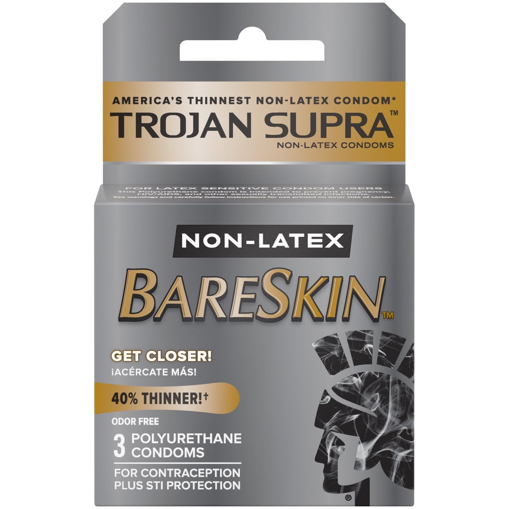 Trojan Supra NonLatex Bareskin Lubricated Condoms, 3 ct