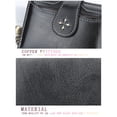 thumbnail image 3 of Cartera de mujer Qarigey de cuero PU corto rojo vino, 3 of 6
