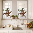 thumbnail image 3 of Monkey Animal Curtain Valances Set Vine Monkeys Cartoon Decoration Kitchen Curtains 36&nbsp;inch Length Rod Pocket Valance and Tiers 3 Piece Set Small Bedroom Bathroom Laundry Decor, 3 of 9
