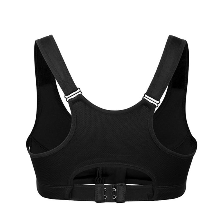 Pretty Comy Women's Zip Front Sports Bra Wireless Post-Surgery Bra Active  Yoga Sports Bras Plus Size M-5XL 